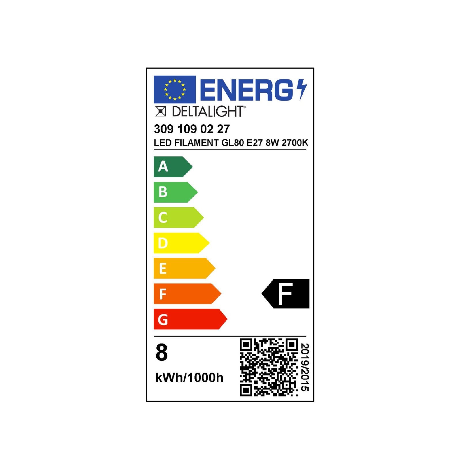 LED FILAMENT GL80 E27 8W 2700K Delta Light LAG 4