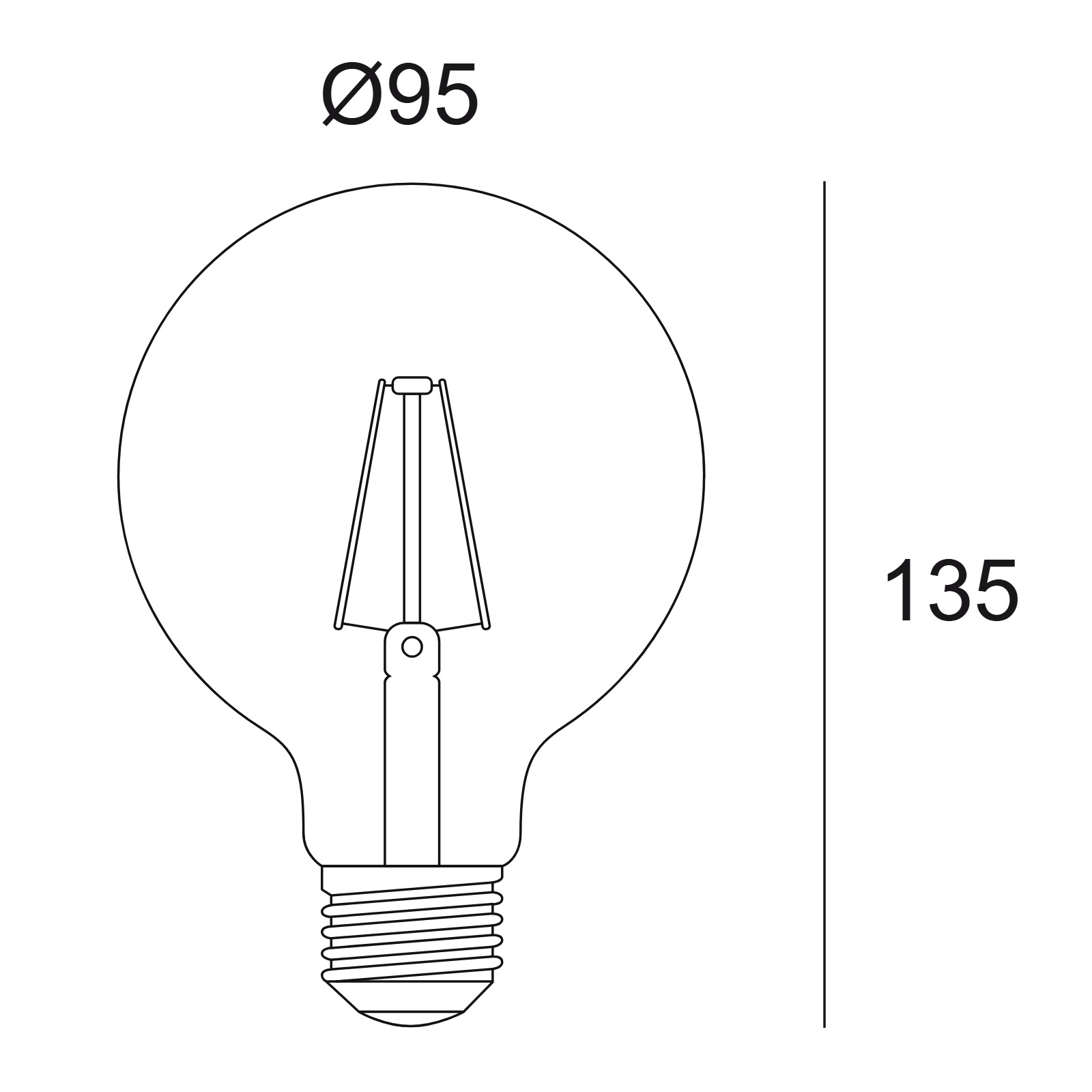 LED FILAMENT GL95 E27 8W 2700K Delta Light LAG 2