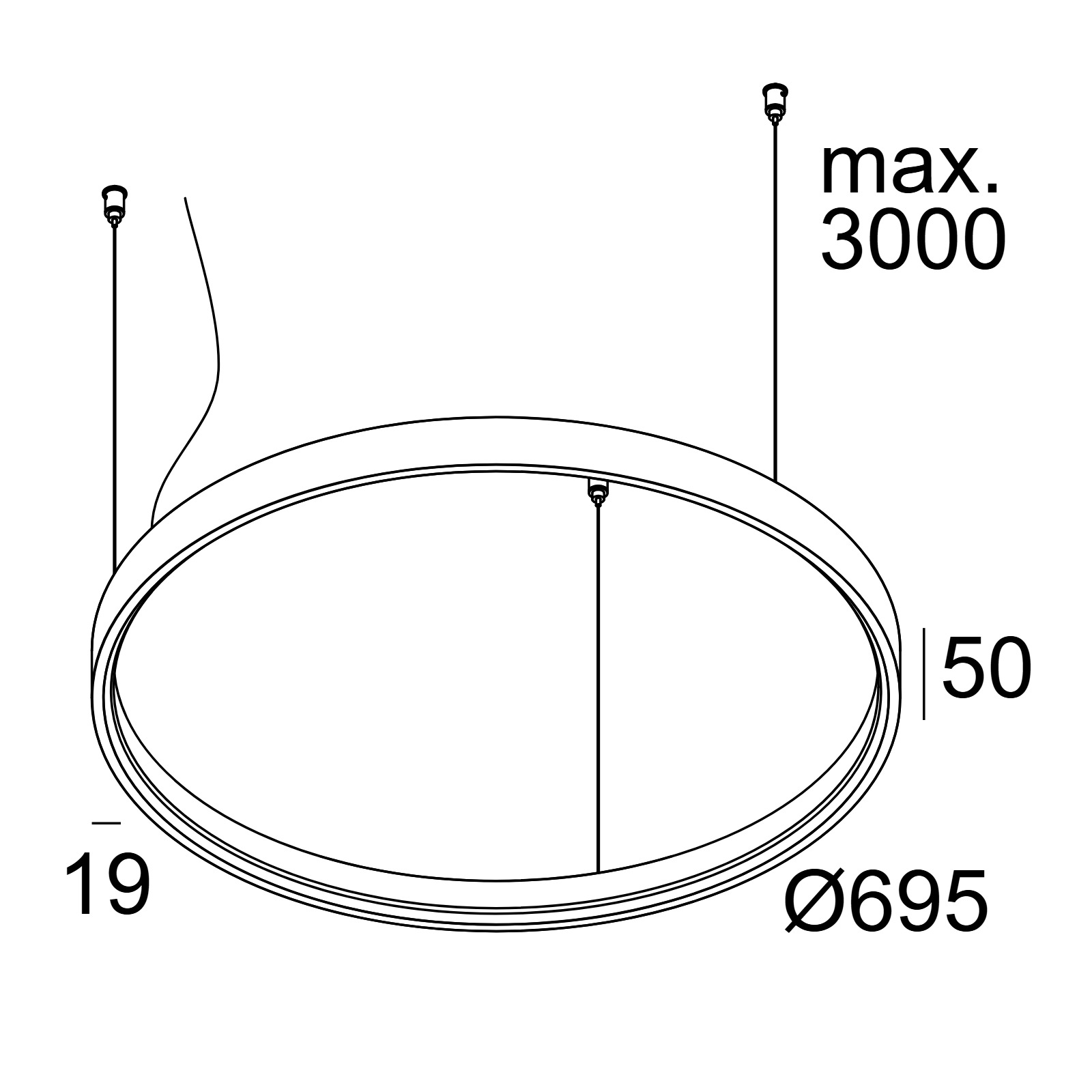 SUPERLOOP HC 70 SBL подвесной потолочный светильник Delta Light 2