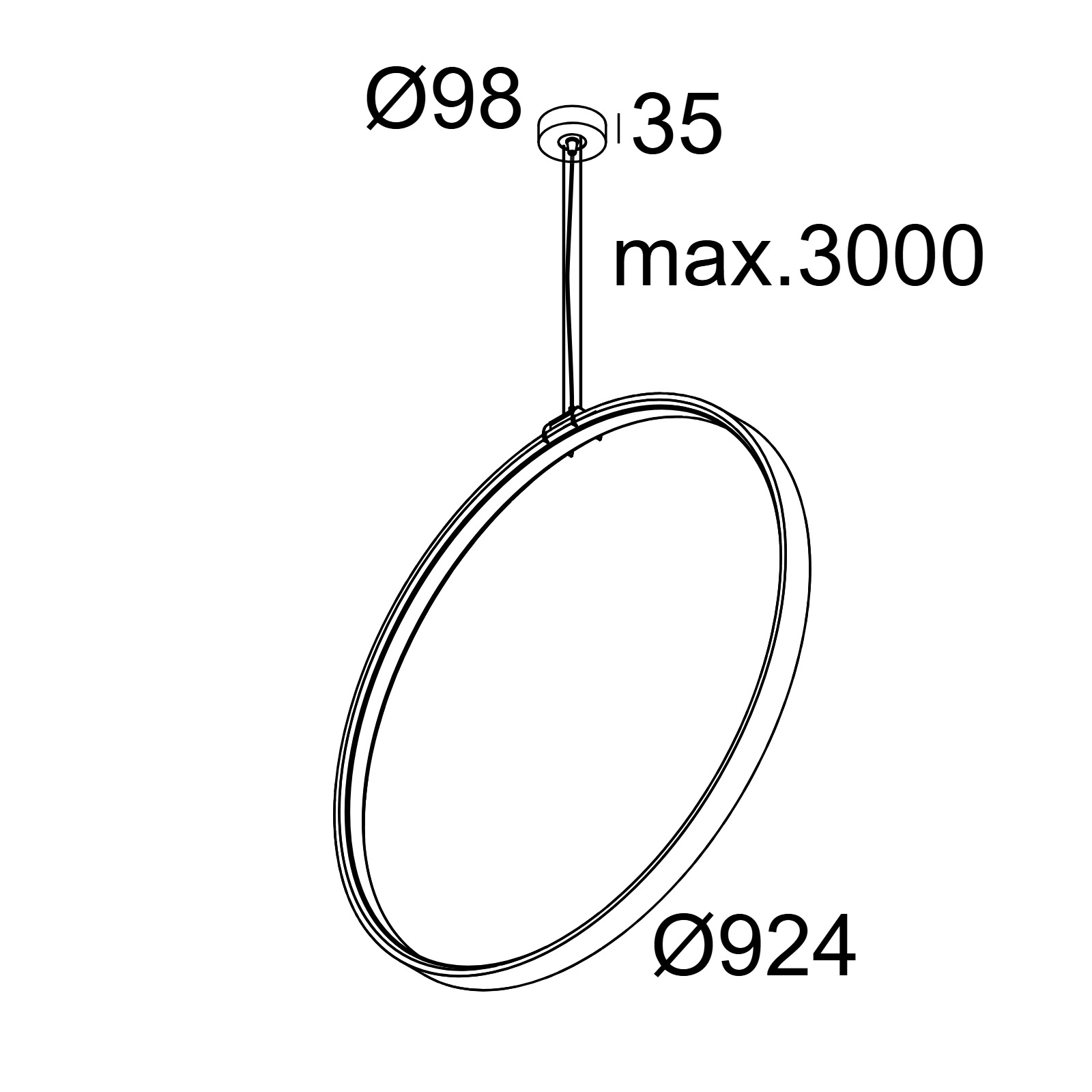 SUPERLOOP VC 90 SBL подвесной потолочный светильник Delta Light 2