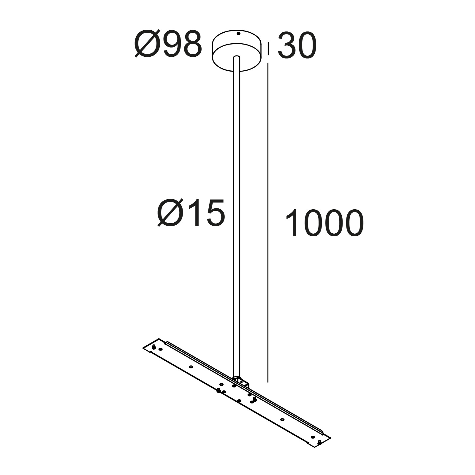 CENTRAL ROD SUSPENSION 65 1m комплектующие светильника Delta Light 2