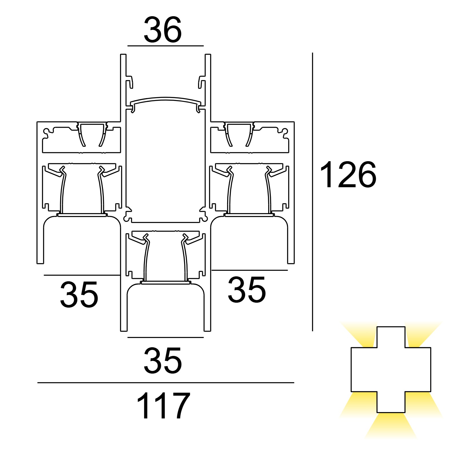 OAO - PROFILE B черный Delta Light ILP 2