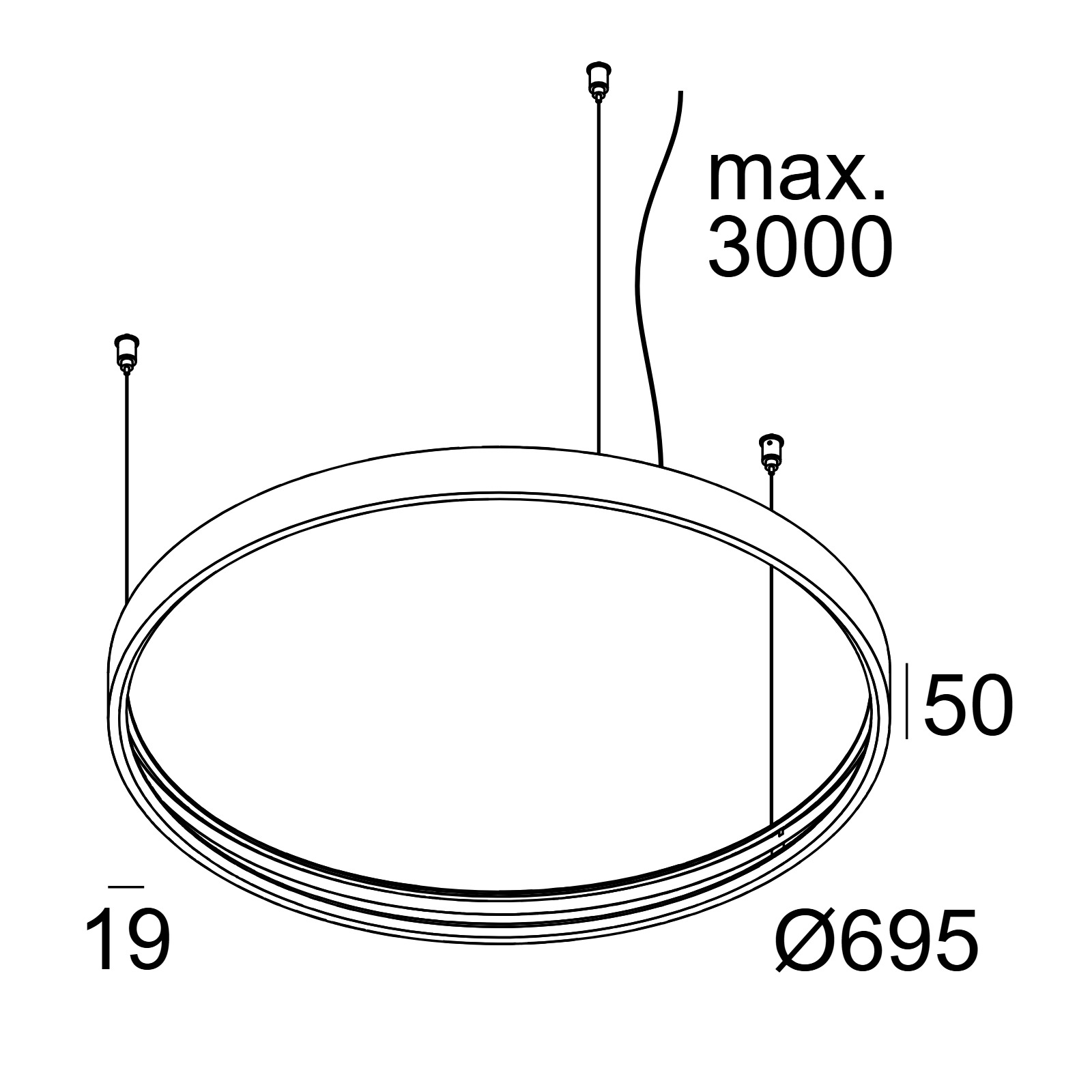 SUPERLOOP HC 70 MDL B черный Delta Light подвесной светильник 2