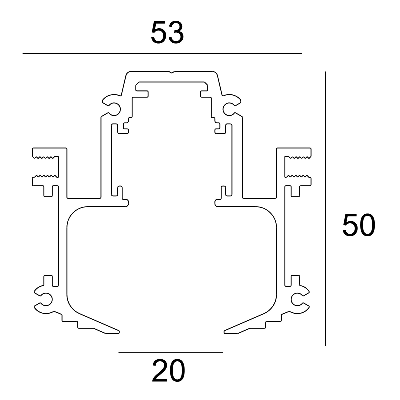 SPM20 - PROFILE 1m B черный Delta Light IMP 2
