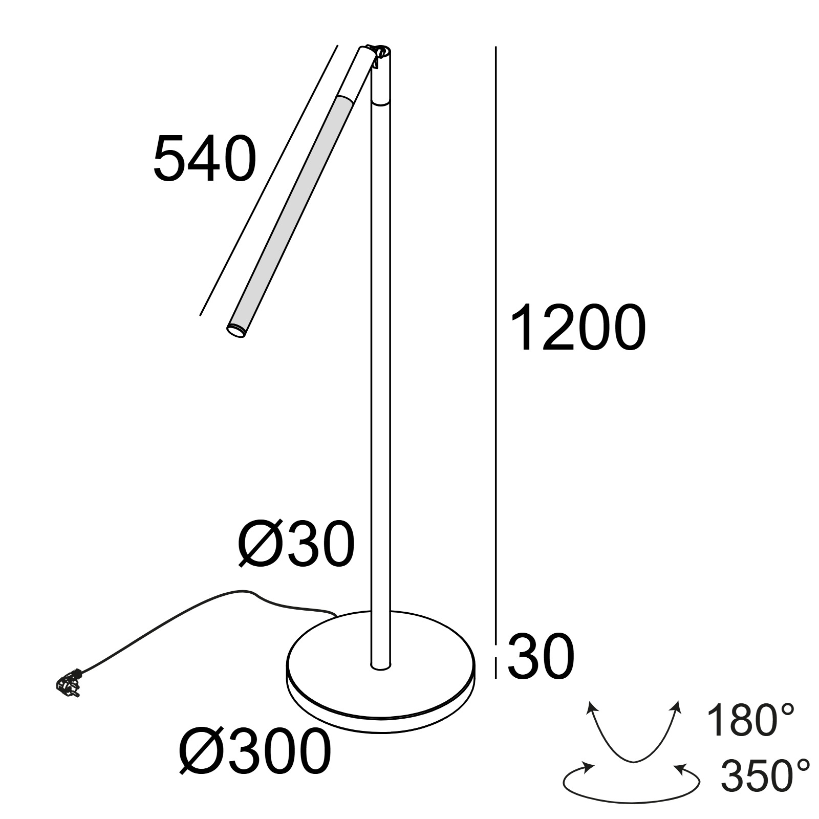 XY180 F120 WDL B черный Delta Light торшер 2