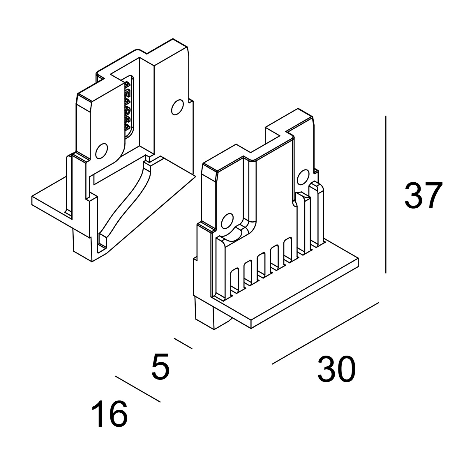 DTC-LEDLINE END CAP SET B черный Delta Light ILP 2