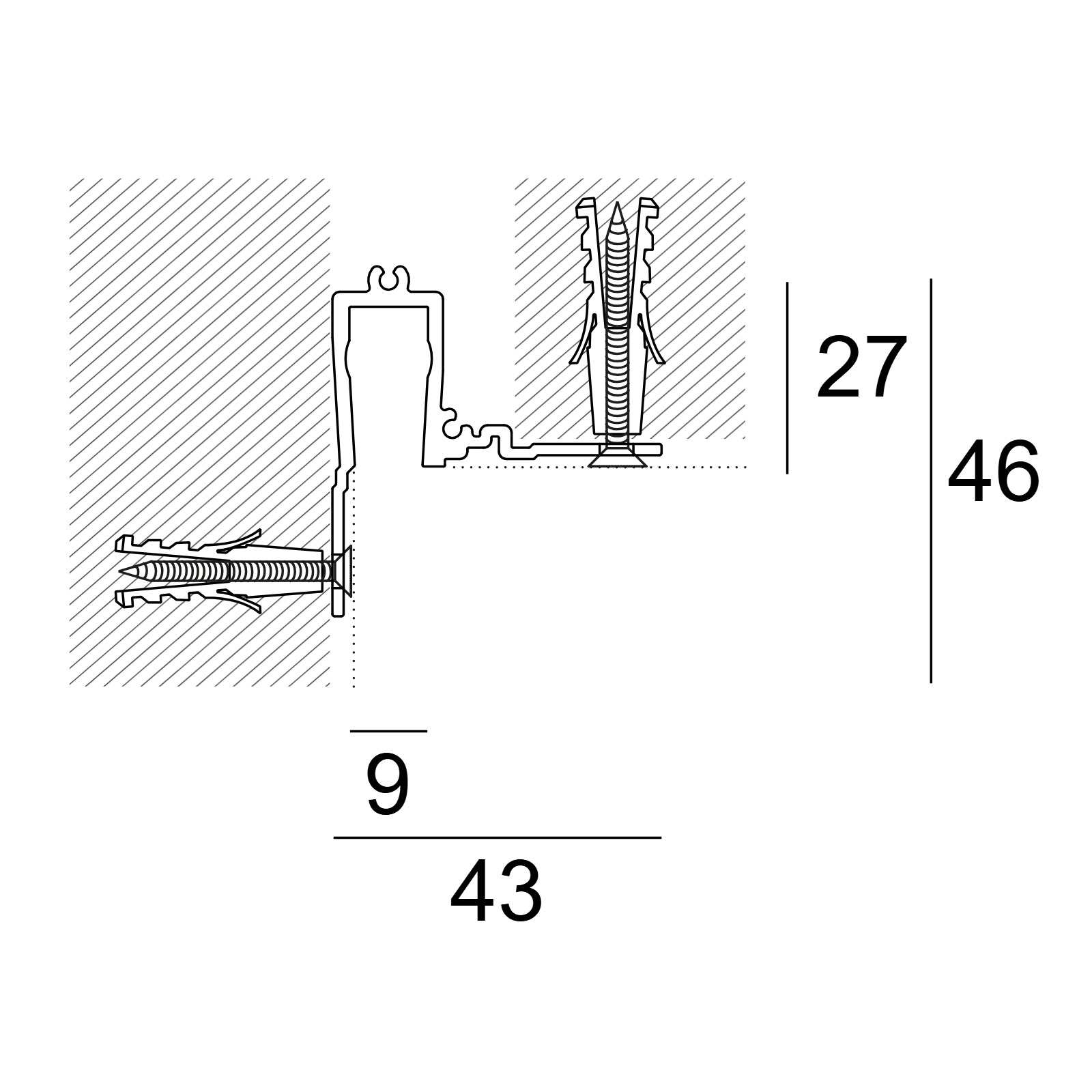 TGL-TRW - PROFILE B черный Delta Light ILP 2