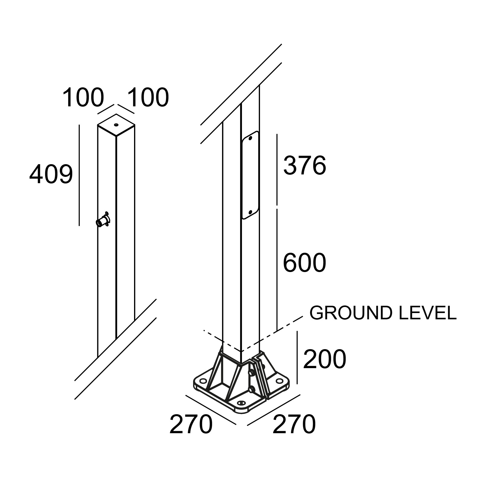 POLESANO 4M - 1 BASE Pole Delta Light 2