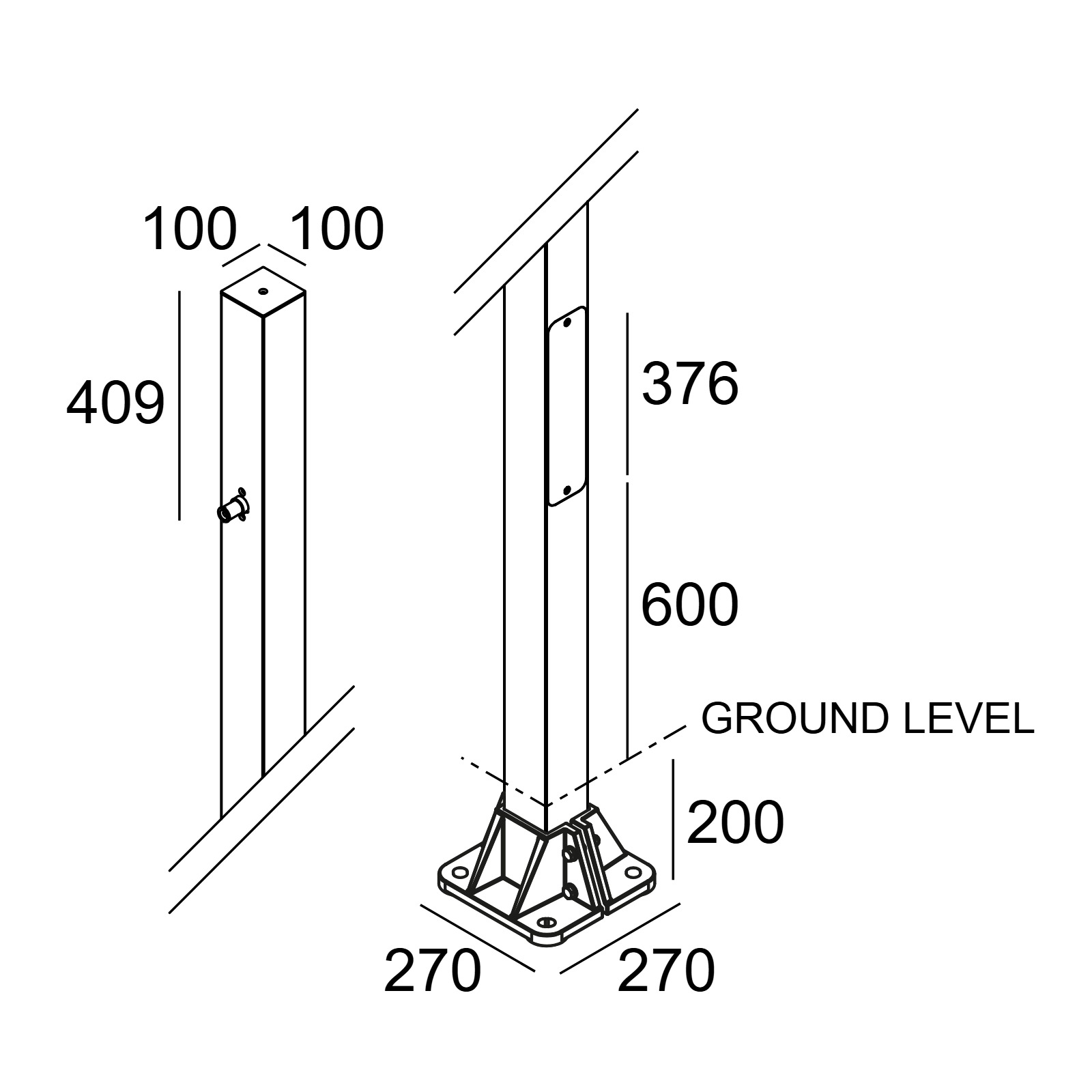 POLESANO 6M - 1 BASE Pole Delta Light 2