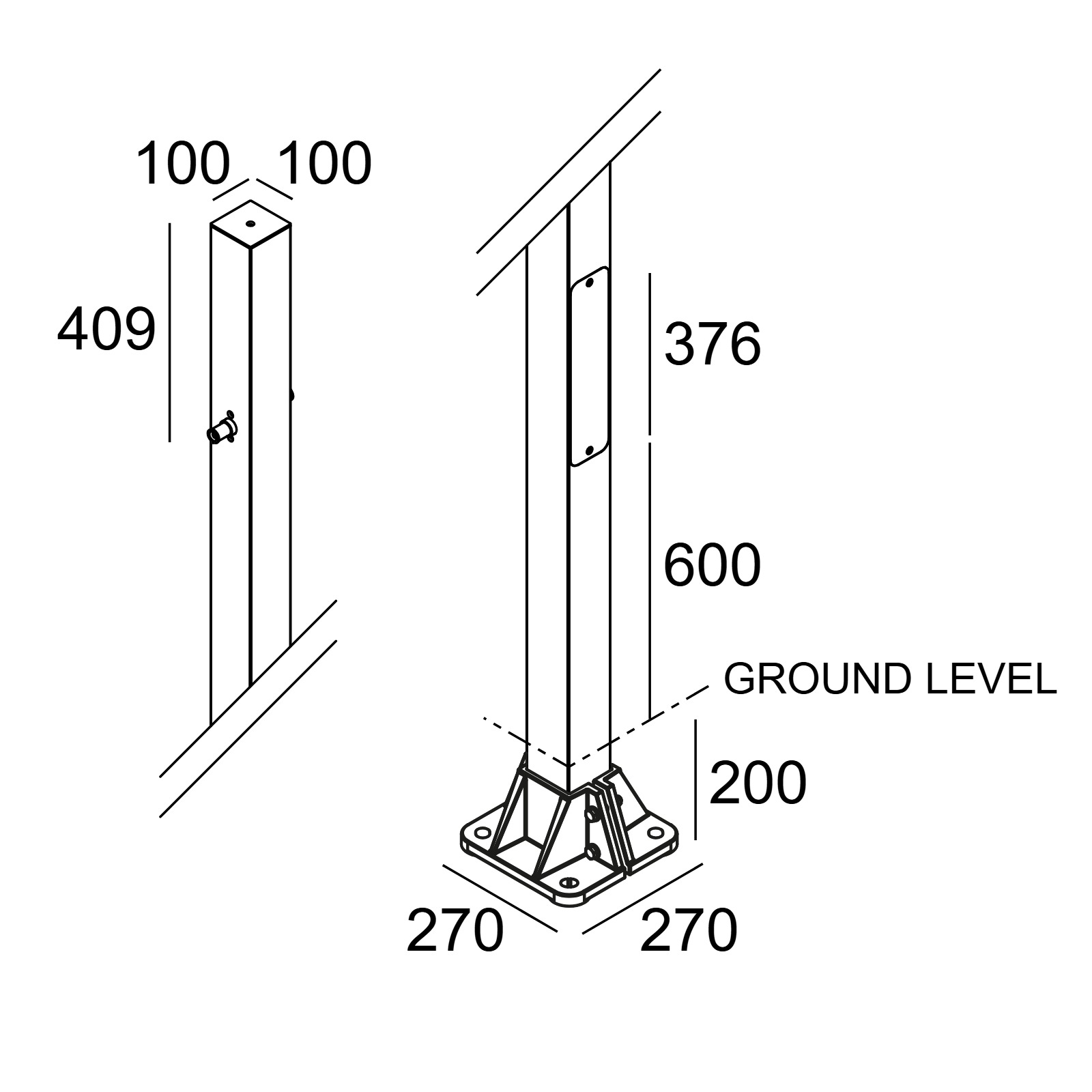 POLESANO 6M - 21L BASE Pole Delta Light 2