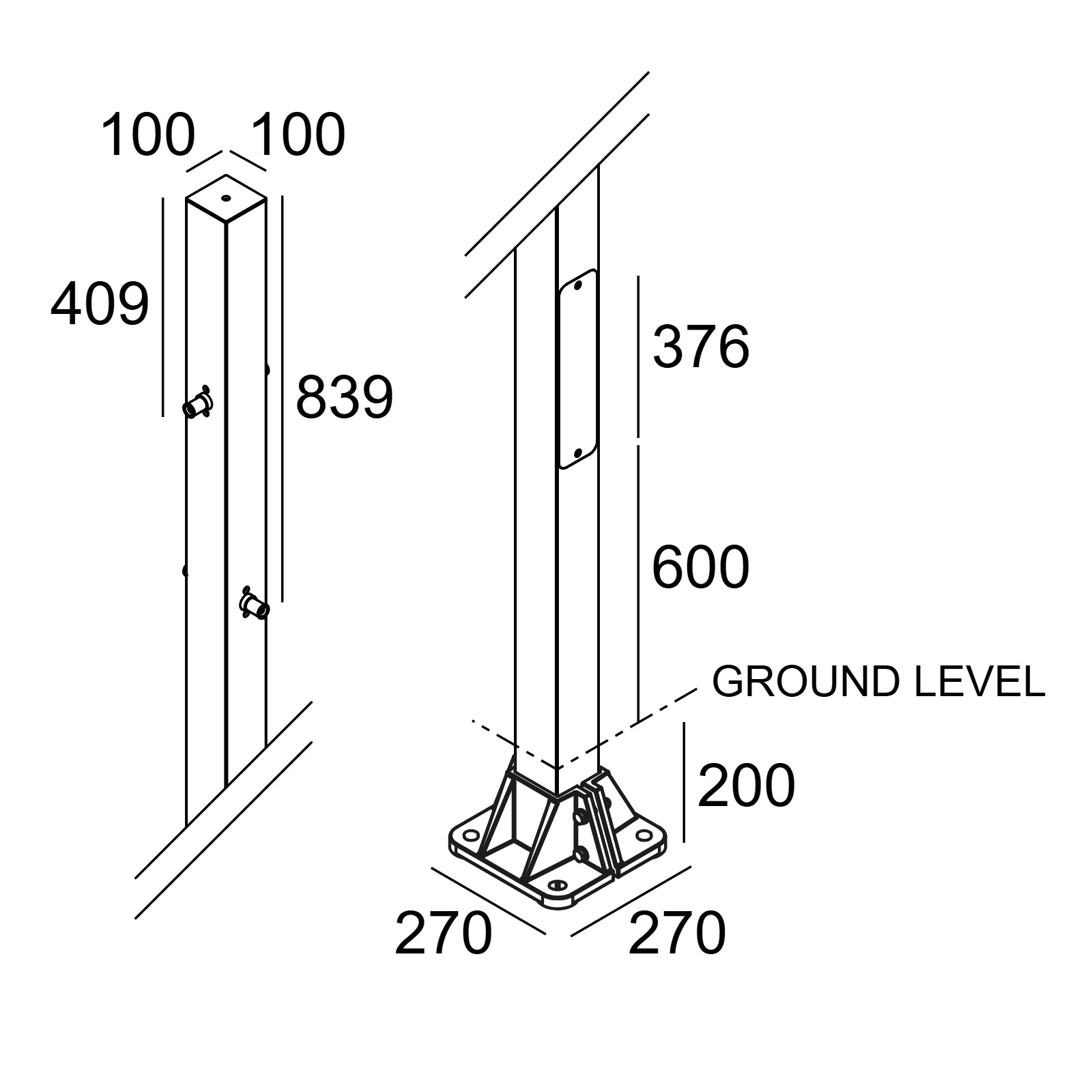 POLESANO 6M - 4 BASE Pole Delta Light 2