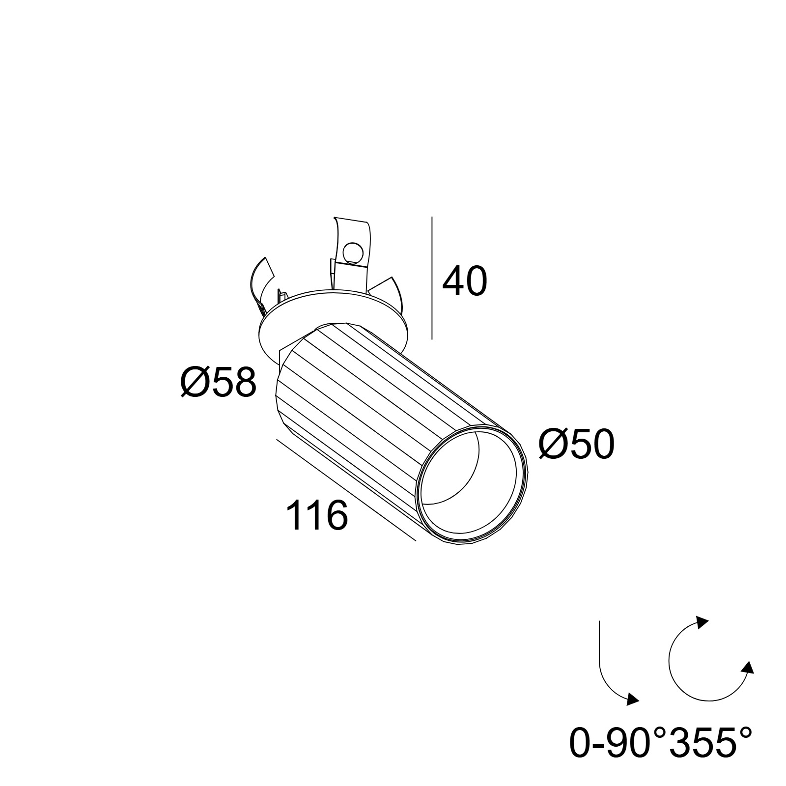 HEDRA CLIP 92708 B-B черный Delta Light накладной потолочный светильник 2