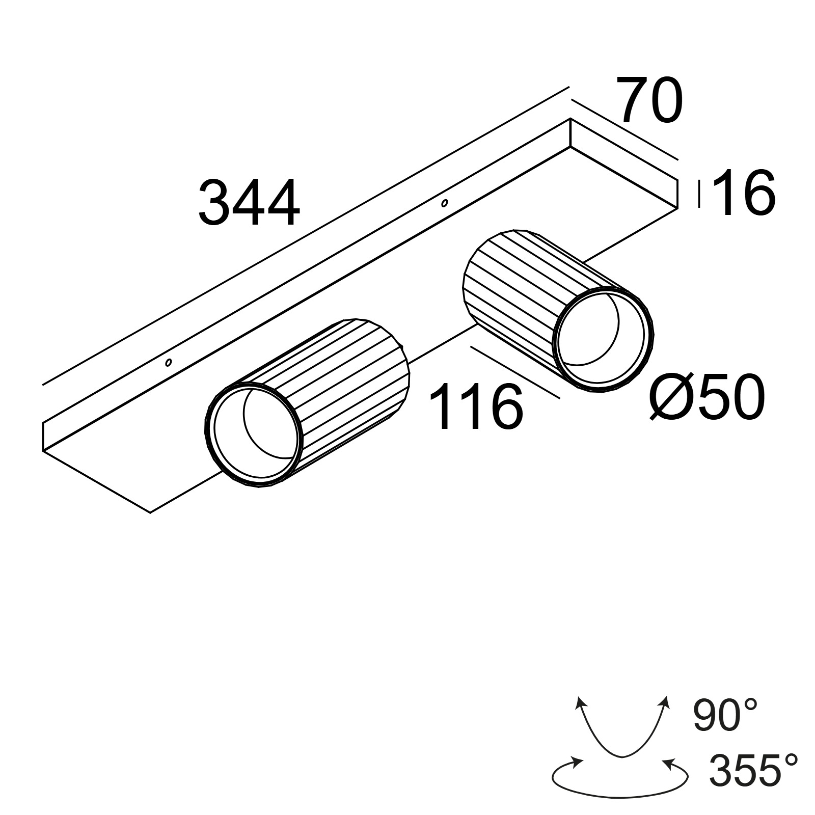 HEDRA ON 2 92733 DIM1 W-W белый Delta Light накладной потолочный светильник 2