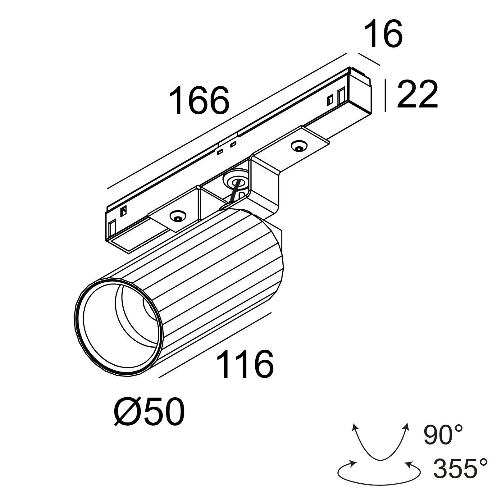 M20/M26H - HEDRA 92708 DIM5 BBR черная бронза Delta Light трековый светильник 2